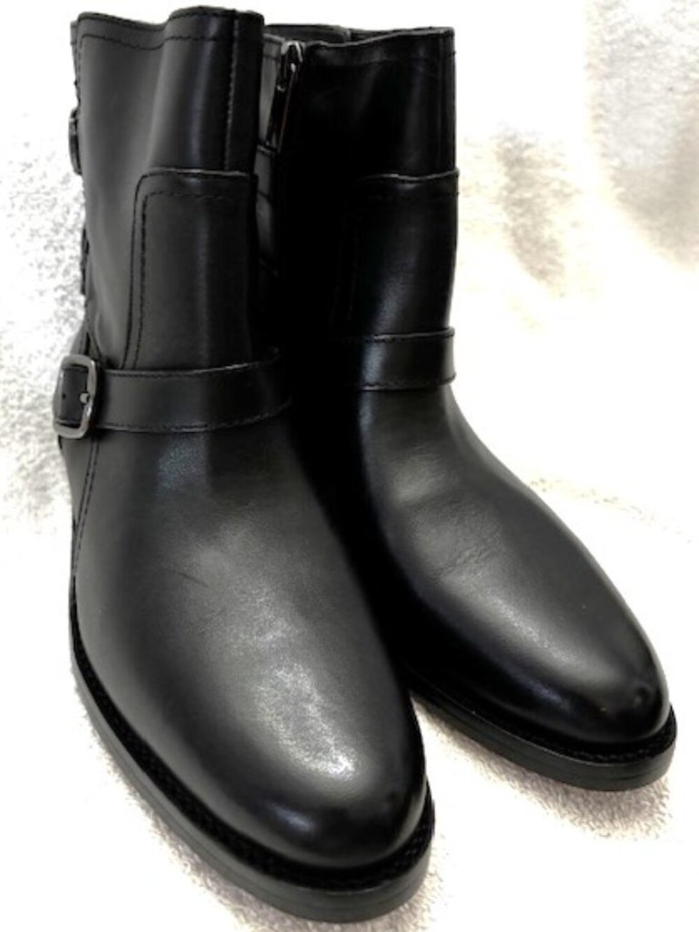 Franco Sarto black leather Prina moto booties NWT Size 8